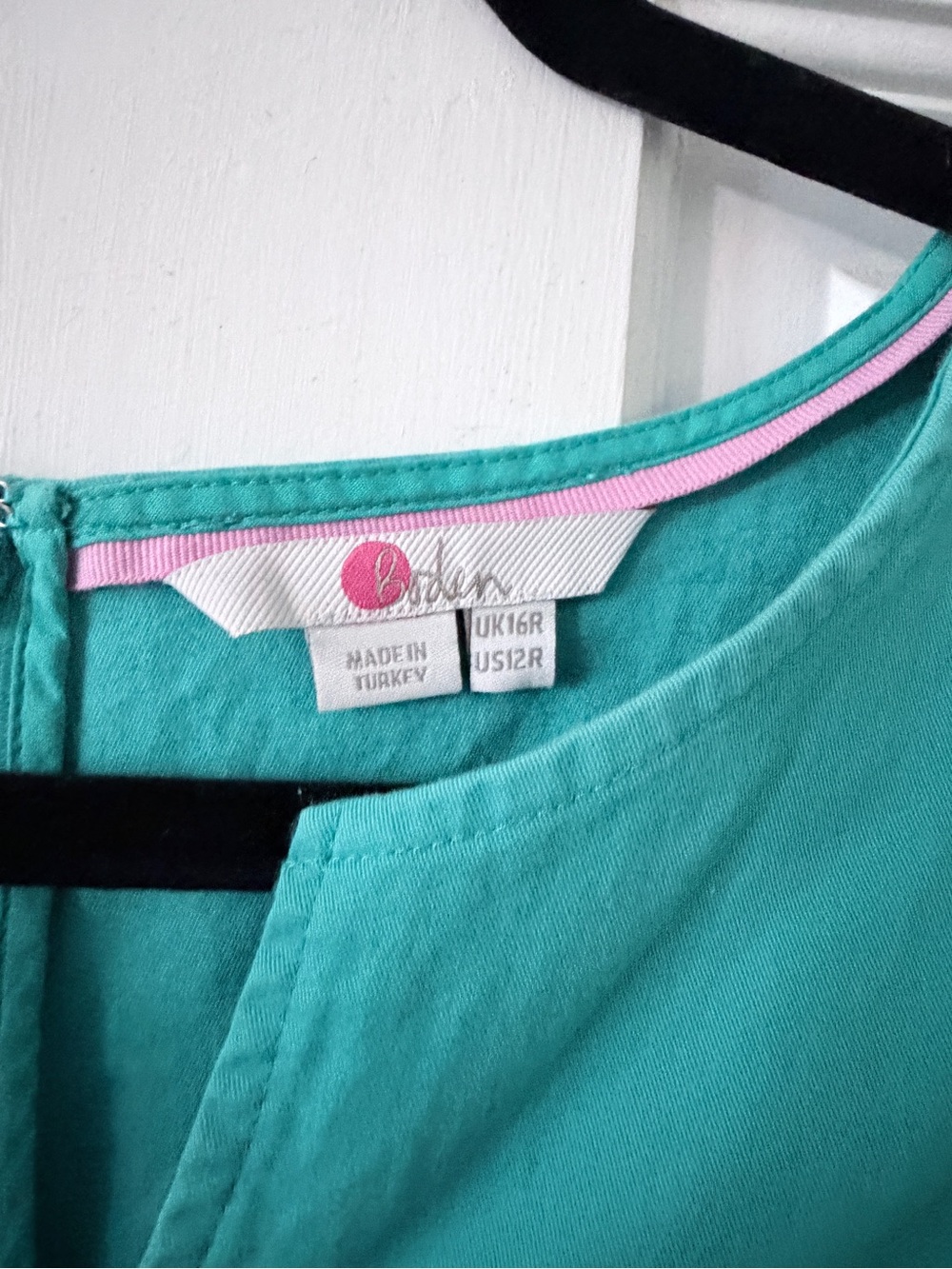 Boden Sleeveless Teal Shift Dress with Pockets - Picture 3 of 3